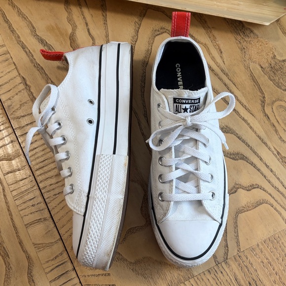 White CONVERSE All Star Platform Low Top Sneakers Size 7.5 (Women’s 9.5) - Picture 5 of 11